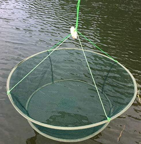 Foldable Fishing Net, Hand Casting Cage Crab Net for Minnows, Crab, Lobsters, and Fishes