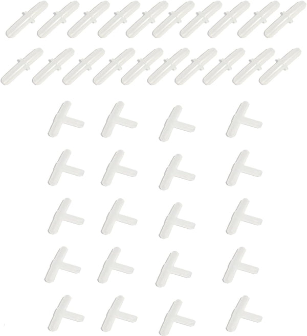 AQUANEAT Aquarium Airline Tubing Connector, Fish Tank Air Pump Connector, Plastic, 40Pcs (2 kinds)