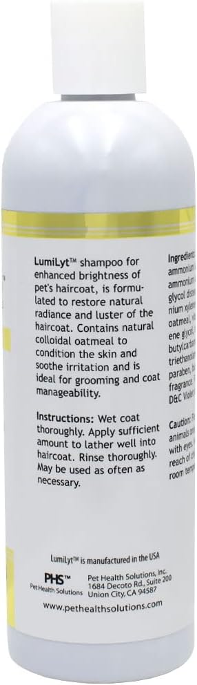 LumiLyt Shampoo - General Cleansing, Grooming, & Conditioning Pet's Hair Coat - Effective for Both Cats & Dogs - Contains Oatmeal & Vitamins, 12 fl oz