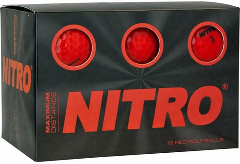 Nitro Maximum Distance Red Golf Balls, 12 Pack
