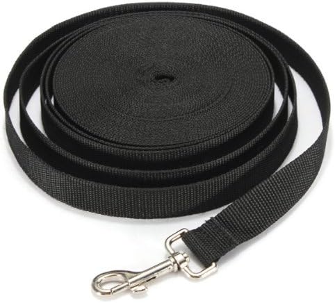 20FT/6M Long Leash Dog Obedience Recall Training Agility Lead for Training Play Camping or Backyard (Black)