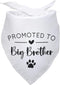 Yishuliwu Promoted to Big Brother White Pet Dog Bandanas Triangle Scarf Bandanas Bibs