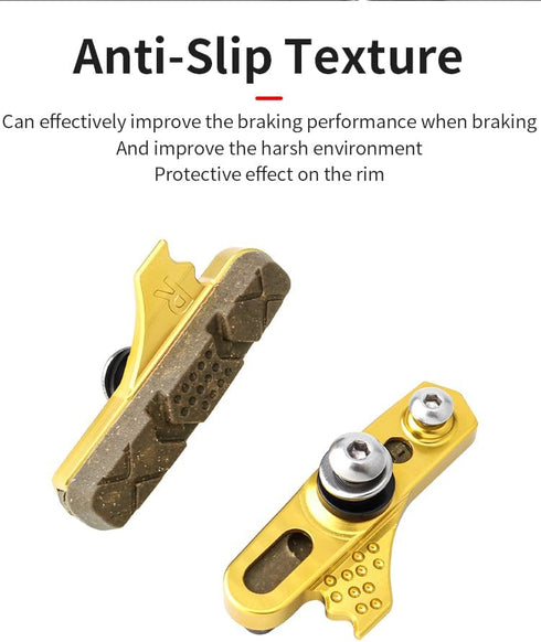 One Pair CNC Bike Brake Pads, Professional Bicycle Caliper Brake Pads for Carbon Rim Road Bike Brake Blocks Set