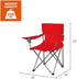 Generic Quad Folding Camp Chair with Cup Holder, Bright Red