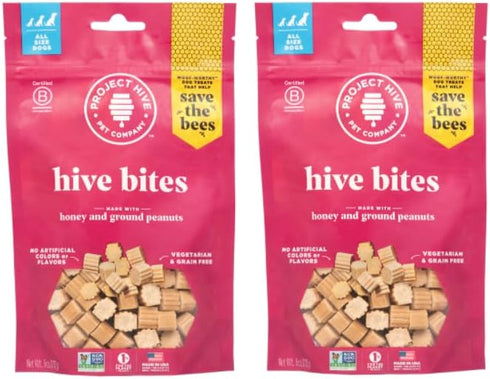 Hive Dog Training Treats 2 Pack — Healthy, Non-GMO, Natural Peanut Butter Flavored, Grain Free Dog Treat