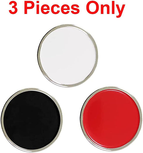 Golf Ball Markers Ball Position Marker 3 pcs a Pack Zinc Alloy Material (White Red and Black Multi-Colors)