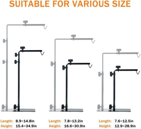 13-29 inch Bulbs. Adjustable Metal Reptile Lamp Stand Versatile Floor Light Holder for Terrarium Heat Lamps & Dome