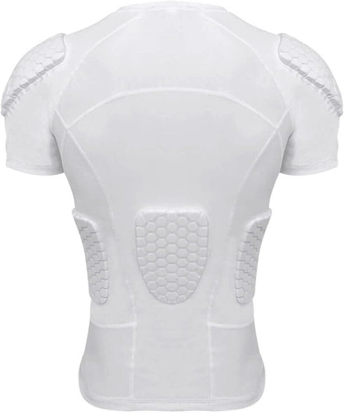 Padded Football Shirt with Chest Rib Protector and 6-Pads for Protective Gear
