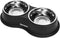 Double Dog Bowls | Stainless Steel Water and Food Bowls | Non-Slip Resin Station | Pet Feeder Bowls for Medium Dogs,