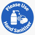 BKR Graphics Please Use Hand Sanitizer - Rounded Sign, Blue and White Vinyl Sticker