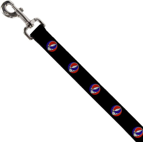 Buckle-Down Pet Leash - Steal Your Face Repeat Black/Color - 4 Feet Long - 1/2" Wide