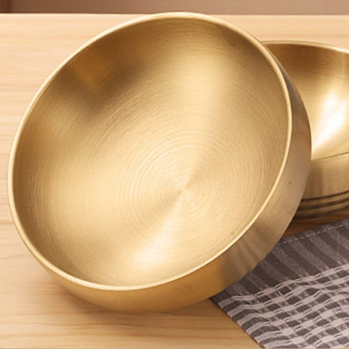 Large Dog Bowl,Gold Stainless Steel Dog Bowl for Large Dog,Study and Rust-Resistant,Brushed Surface,Stylish and Convenient Design,7 Inch(W) 2.6 Inch(H)