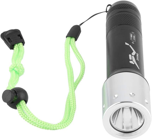 Waterproof Diving Flashlight, EVTSCAN Aluminum Alloy Portable Scuba Gear Dive Light Torch with 3 Modes