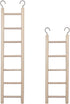 2pcs Bird Wooden Ladder, Wooden Ladder for Bird Cage Parrot Climbing Toy (5 & 7 Step)