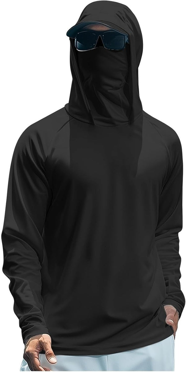 FOCLMP Hooded Fishing Shirts with Face Mask Cooling UPF 50+ Sun Protection Rash