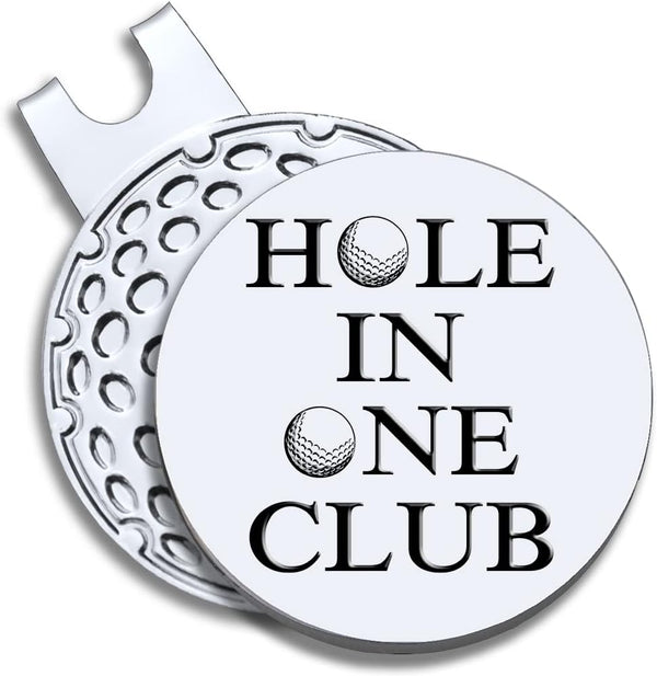 Hole in One Club Golf Ball Marker with Magnetic Hat Clip, Funny Gift for Men and Women Golfers