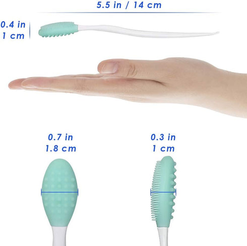Dog Toothbrush, 4 Packs Silicone Pro Double-Sided Dental Brushes Set for Small Dogs and Cats