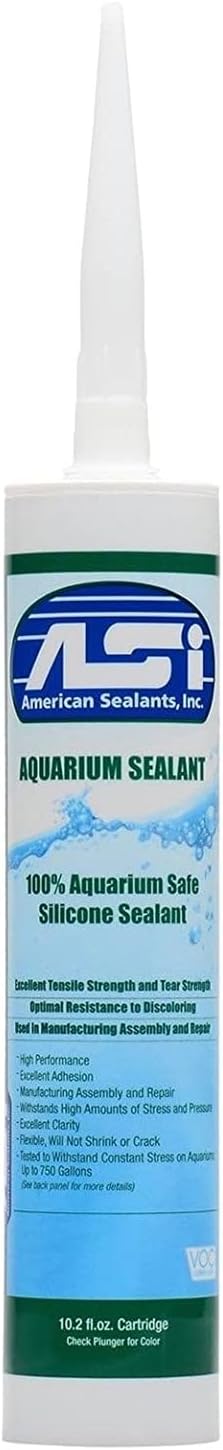 ASI Black Aquarium Silicone Sealant, 10.2 Oz Cartridge