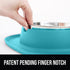 Gorilla Grip 100% Waterproof Cat and Dog Bowls, Silicone Feeding Mat Set, Stainless Steel Bowl, 1 Cup, Turquoise