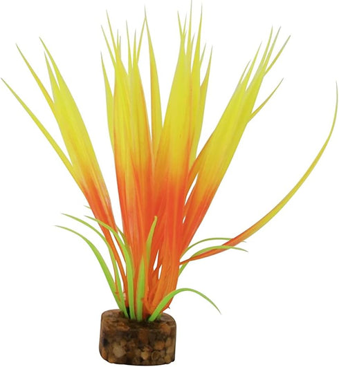 GloFish Plant Aquarium Décor - Orange and Yellow Small, Fluorescent Under Blue LED Light