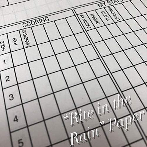 Golf Scorecard and Statistics Notebook with Weatherproof Paper - Fits Golf Covers (2 Pack)