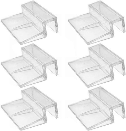 6 Pieces 8mm Acrylic Aquarium Cover Clip, Clear Universal Lid Clips for Rimless Fish Tank