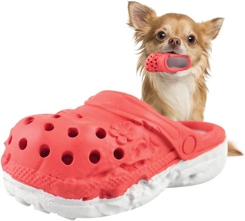 Durable Rubber Slipper Dog Chew Toy for Puppy, Interactive Tough Toys for Pet Training and Cleaning Teeth, Aggressive