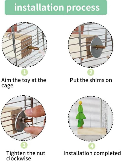 Bird toys & Bird Perch, Bird Wooden Block Chewing Toy Parrot Foraging & Puzzle Toys Bird Cage Accessories for Conures