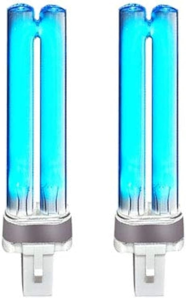 CNZ 9W UVC Replacement Bulb, G23 Base for Aquarium Pond Filter UV Clarifier, 2-Pack