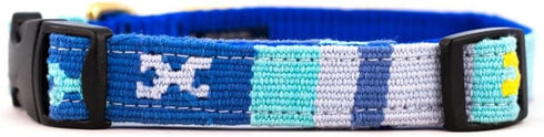 Handmade Cotton Weave Dog Collar - Starry Day Island (Small, 3/4" Width: 11-15")