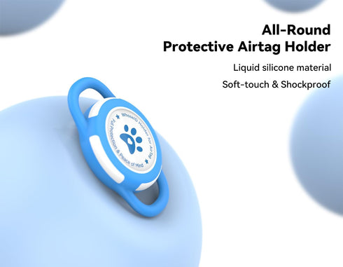 Airtag Dog Collar Holder, Durable Waterproof Protective Case for Dog Collar - for Dogs and Cats (Blue, Small)