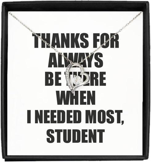 EzGift Funny Student Necklace Pendant Thanks For Always Be There Needed Most Cute