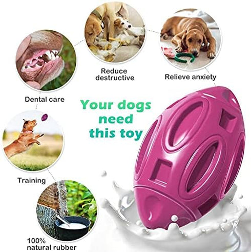 2 Pack Squeaky Dog Toys - Durable Rubber Indestructible Tough Ball for Aggressive Chewers, Large Medium Small