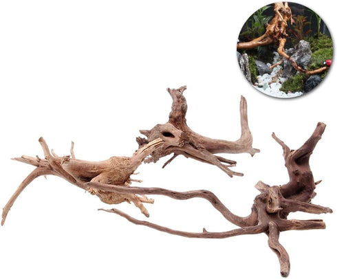 Ipetboom Natural Driftwood for Aquarium, 2pcs Driftwood for Freshwater Fish Tank, Hamster Water Bottle Decor