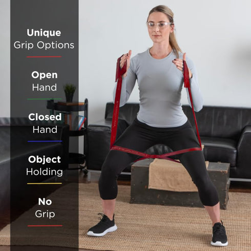 THERABAND CLX Resistance Band with Loops - Fitness Band for Home Exercise, 5 Foot Band, Red, Medium, Level 2
