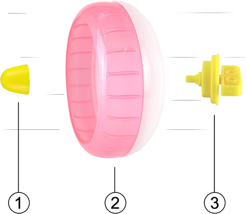 WishLotus Hamster Running Wheel, Silent Jogging Exercise Toy Hamster Cage Accessory for Drawf Hamster Golden Silk Shih Tzu Bear (Pink)