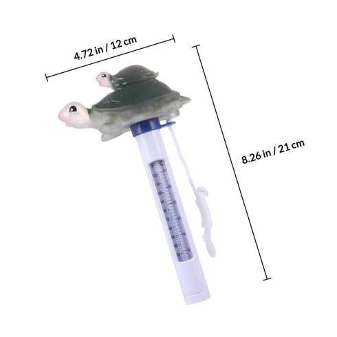 Swimming 0-50c Waterproof Turtle Thermometer for Pool and Hot Tub, Water Temperature Meter with String, Cartoon