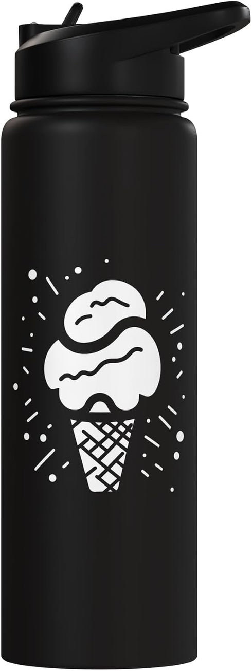 Gelato Shirts and Giveaways Frozen Ice Cream Drawing Dessert Sorbet Stainless Steel Insulated Water Bottle