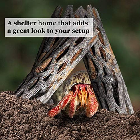 SunGrow 3 Pcs Hermit Crab Woods Climbing Logs & Chews, Long Dried Aquarium Décor Keeps Hermies Active