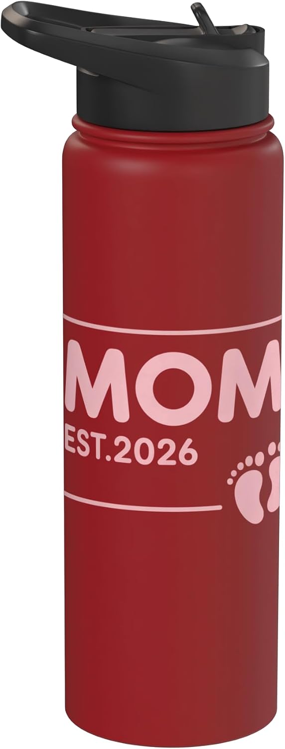 Mom Established 2026 Baby Feet Apparel for Moms Mom Established 2026 New Motherhood Baby Feet Design Stainless Steel Insulated Water