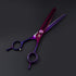 Purple Dragon 7.0" Downward Curved Pet Grooming Scissors/Chunker Shear with Adjustment Screw for Professional Grooming