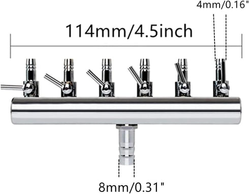 Aquarium Fish Tank 6 Ways Air Flow Splitter Lever Control Valve
