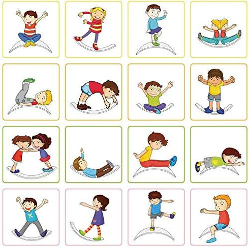 WOOD CITY Wobble Board, Wooden Balance Board Kids for Toddlers & Adults, Curvy Rocker Board for Yoga and Exercise