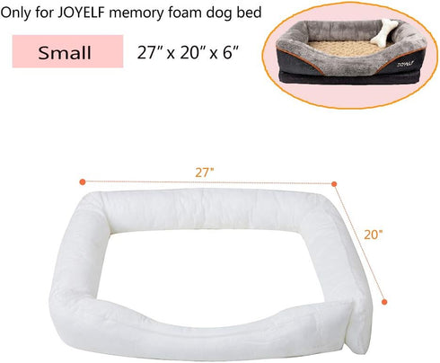 JOYELF Orthopedic Memory Foam Dog Bed Replacement Filling Bolster Insert Stuffing Pillow - Small Size