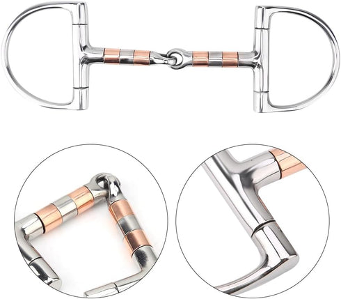 Stainless Steel Horse Bit - Roller Mouth Snaffle for Young Horses, Rustproof Non-Toxic Training Bit with Pacifier