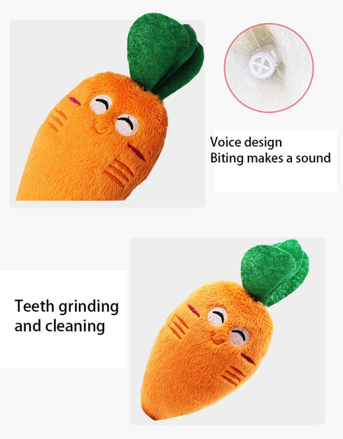 Sndperiexam 2 Pcs Soft Puppy Pet Supplies, Cute Orange Carrot Plush Chew Squeaker Sound Squeaky Toys for Dog Cat