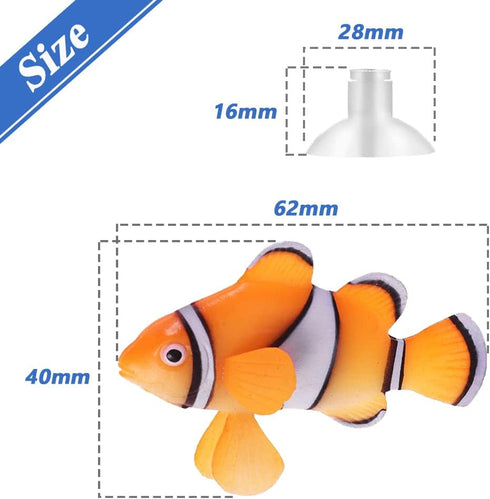 Mesee Silicone Clownfish Set - Floating Glowing Fake Fish for Saltwater Fishbowl Decoration