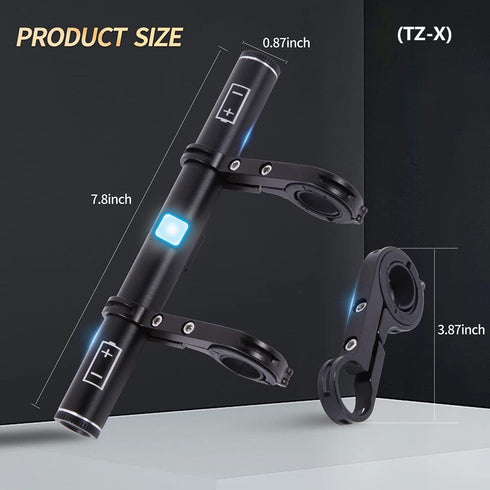 Redcomets USB Rechargeable Bike Handlebar Extender, 7.8in Extension with 4000mAh Phone Charger for Bike Accessories