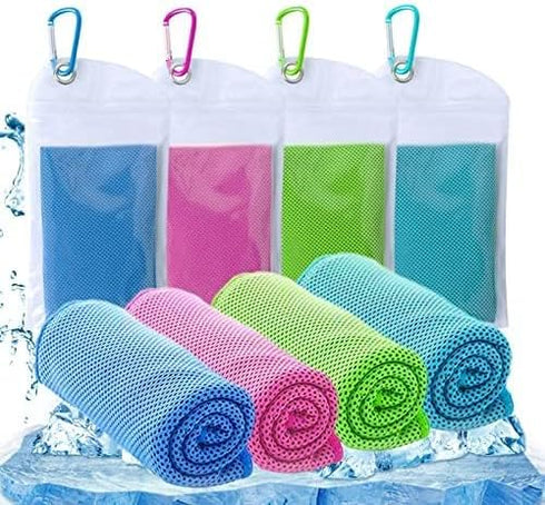 Generic 4 Packs Cooling Towels (40"x12") Microfiber Ice Towel for Neck & Face