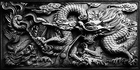 Dragon Relief Aquarium Background Poster PVC Fish Tank Decorations Landscape (72" x 20"/ 183 x 51cm)